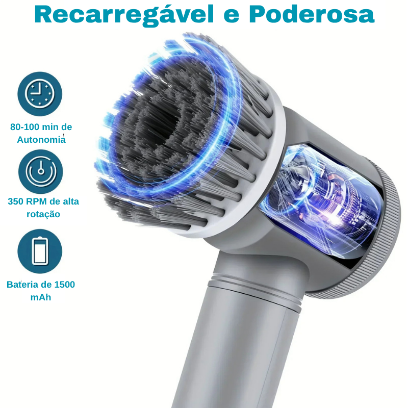 Escova de Limpeza Elétrica Multifunções Pro