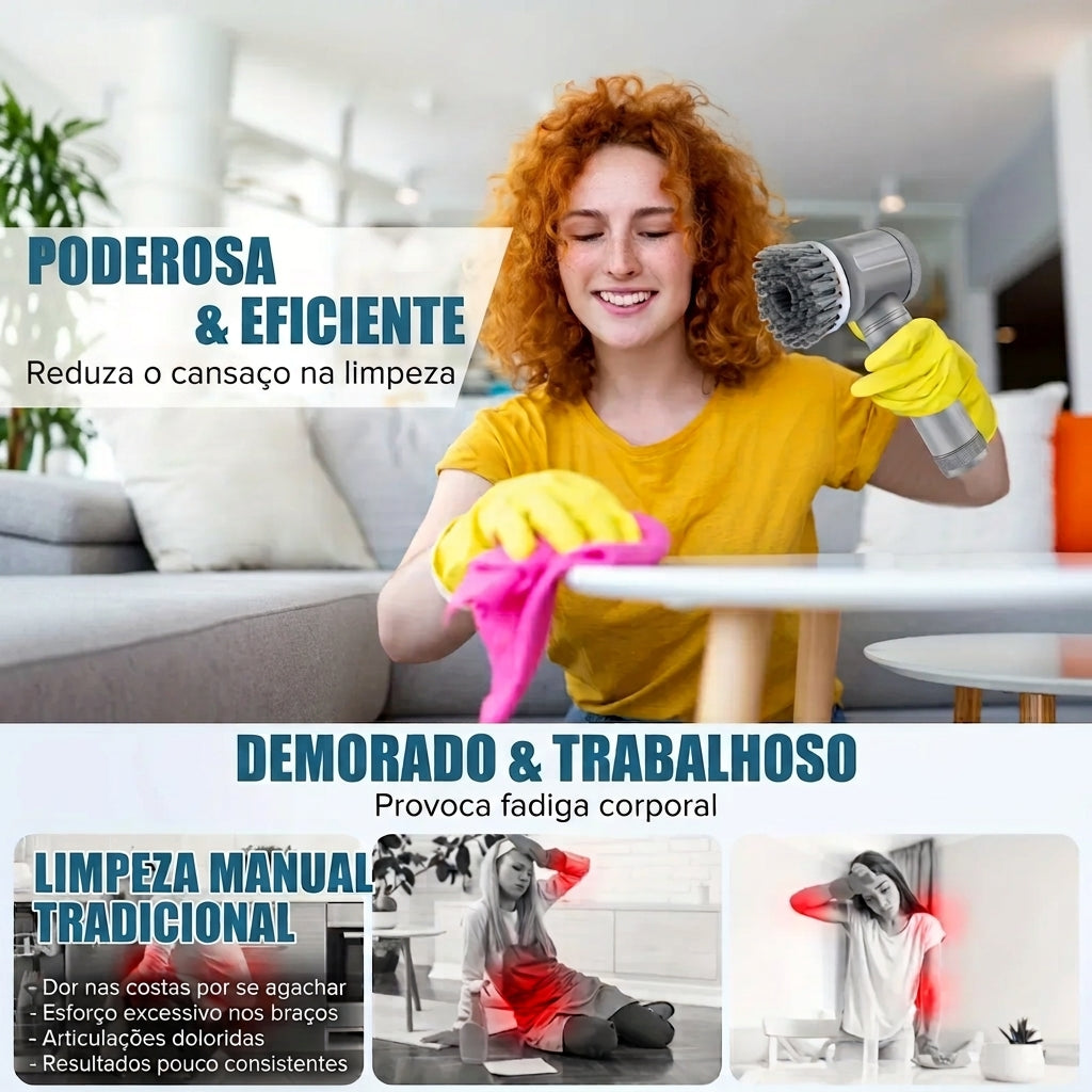 Escova de Limpeza Elétrica Multifunções Pro